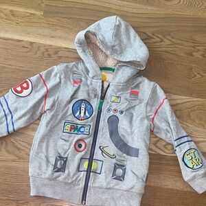 Mini Boden Gray Space-Themed Hoodie